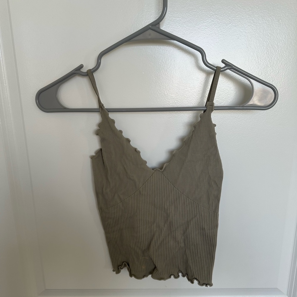 Free People sage beige Easy to Love Crop Camisole - Picture 2 of 4